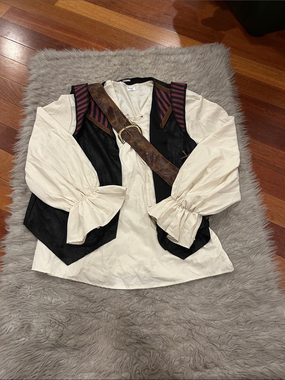 Spirit Halloween Pirate Shirt & Vest Costume Set Adult Size Large